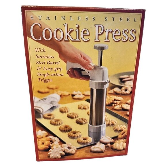 Vintage Kuhn Rikon Cookie Press Switzerland Professional Decorating Set Recipes - Picture 14 of 16